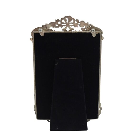 Vintage Ornate Silver Tone Photo Frame Baroque Rococo Style Floral Filigree 4x6 - Picture 2 of 2